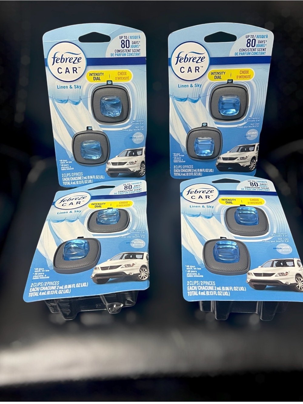 4X Febreze Car Air Fresheners park of two